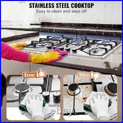 30in Gas Cooktop Max 12250BTU 5 Burners Built-in Stainless Steel Gas Stove Top