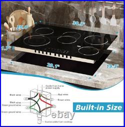 30inch 8400W Electric Radiant Cooktop 5 Burner Built-In Ceramic Glass Stove Top 30inch 8400W Electric Radiant Cooktop 5 Burner Built-In Ceramic Glass Stove Top