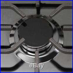 30inch Black Titanium 5 Burner Built-in Stoves LPG/NG Gas Hob Cooking Cooktops