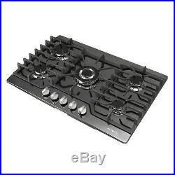 30inch Black Titanium 5 Burner Built-in Stoves LPG/NG Gas Hob Cooktops, US SHIP