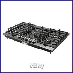 30inch Black Titanium 5 Burner Built-in Stoves LPG/NG Gas Hob Cooktops, US SHIP