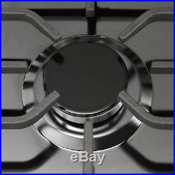 30inch Black Titanium 5 Burner Built-in Stoves LPG/NG Gas Hob Cooktops, US SHIP