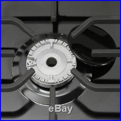 30inch Black Titanium 5 Burner Built-in Stoves LPG/NG Gas Hob Cooktops, US SHIP