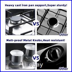 30inch Gas Cooktop Kitchen 5-Burners Countertop Built-in Gas Stainless Steel