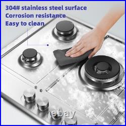 30inch Gas Cooktop Kitchen 5-Burners Countertop Built-in Gas Stainless Steel