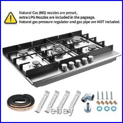 30inch Gas Cooktop Kitchen 5-Burners Countertop Built-in Gas Stainless Steel
