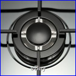 30inch Titanium Stainless Steel 5 Burners Cooktop Built In Stove LPG NG Gas Hob