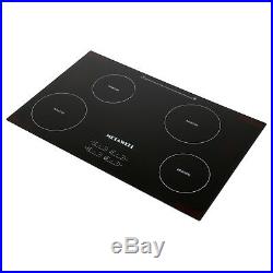 31.5 Electric Induction Cooktop & 4 Burners Smooth Surface Glass Plate Cooktops