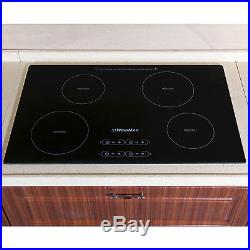 31.5 inch Electric Induction Cooktop Kitchen Cooker Cook Top 4 Burner, Black, US