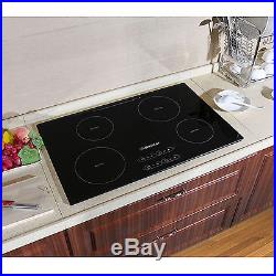 31.5 inch Induction Hob 4 Burner Stove Cooktops Black Glass Home Electric Cooker