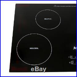 31.5 inch Induction Hob 4 Burner Stove Cooktops Black Glass Home Electric Cooker