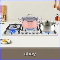 32 In Gas Cooktop Propane Gas Stove 5 Burner NG Drop-in Stainless Steel