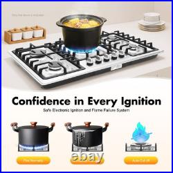 32 In Gas Cooktop Propane Gas Stove 5 Burner NG Drop-in Stainless Steel