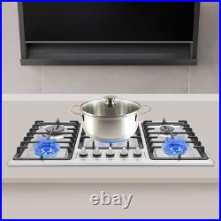 32 In Gas Cooktop Propane Gas Stove 5 Burner NG Drop-in Stainless Steel