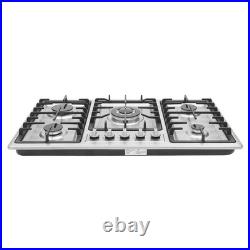 32 In Gas Cooktop Propane Gas Stove 5 Burner NG Drop-in Stainless Steel