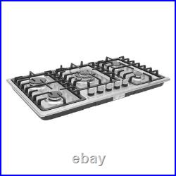 32 In Gas Cooktop Propane Gas Stove 5 Burner NG Drop-in Stainless Steel