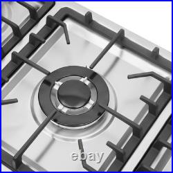 32 In Gas Cooktop Propane Gas Stove 5 Burner NG Drop-in Stainless Steel