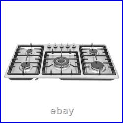 32 In Gas Cooktop Propane Gas Stove 5 Burner NG Drop-in Stainless Steel