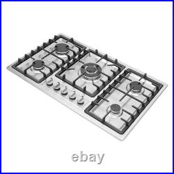 32 In Gas Cooktop Propane Gas Stove 5 Burner NG Drop-in Stainless Steel