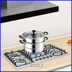 32 In Gas Cooktop Propane Gas Stove 5 Burner NG Drop-in Stainless Steel