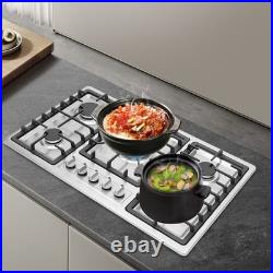 32 In Gas Cooktop Propane Gas Stove 5 Burner NG Drop-in Stainless Steel