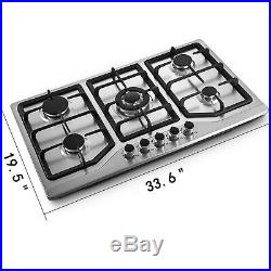 33.8 5 Burners LNG/LPG Gas Cooktops Cooker Built-In Stove Durability High Heat