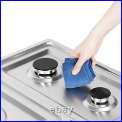 33.8 Inch Gas Cooktop 5 Burners Gas Stove Top Built-in Stainless Steel Gas Hob