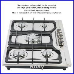 33.8 Stainless Steel Built-in 5Zone Stove Natural Gas Propane 5 Burner Cooktop