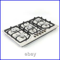 33.8 Stainless Steel Built-in 5Zone Stove Natural Gas Propane 5 Burner Cooktop