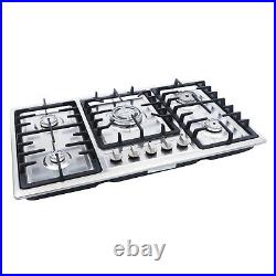 33.8Inch 5Burners Stove Top Built-In Gas Propane Cooktop Cooking Stainless Steel