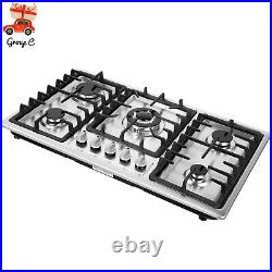 34 Gas Cooktop 5 Burners Built-in Gas Stove Top NG/LPG Kitchen Cooker Hob 34 Gas Cooktop 5 Burners Built-in Gas Stove Top NG/LPG Kitchen Cooker Hob