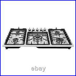 34 Gas Cooktop 5 Burners Built-in Gas Stove Top NG/LPG Kitchen Cooker Hob