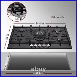 34 Inch Gas Cooktop 5 Burners Gas Stove Gas Hob Stovetop ETL Certified Tempered