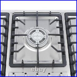 34'' Kitchen 5 Burners Natural Gas Cooktop Stainless Steel Built-in Cooker Stove