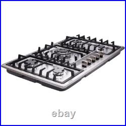 34 Stainless Steel Gas Cooktop 5 Burners
