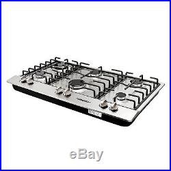 34 Titanium Stainless Steel 6 Burner Built-In Stoves Gas Cooktop Kitchen Cooker