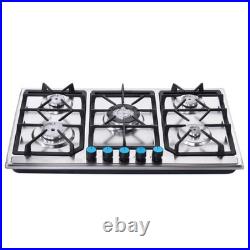34Inch Gas Stove 5 Burner Top Built-in Stainless Steel Gas Cooktop NG/LPG Fuel 34Inch Gas Stove 5 Burner Top Built-in Stainless Steel Gas Cooktop NG/LPG Fuel