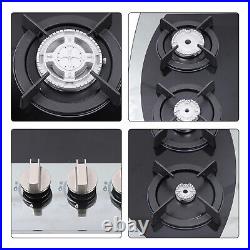 35.4 Gas Cooktop Stove Top 5-Burner Tempered Glass Built-In LPG/NG Gas Cooker