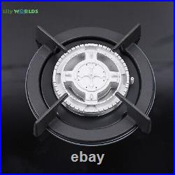 35.4 Gas Cooktop Stove Top 5 Burners Tempered Glass Built-In LPG/NG Gas Cooker