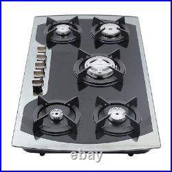 35.4 NG/LPG Gas Hob 5 Burners Built-in Stove Tempered Glass Cooker Cooktop Home