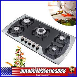 35 5 Burners Gas Stove Built-In Gas Cooktop Stainless Steel Natural Gas Propane