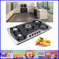 35 5 Burners Gas Stove Built-In Gas Cooktop Stainless Steel Natural Gas Propane