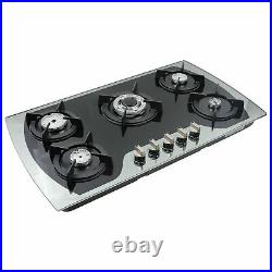 35 5 Burners Gas Stove Built-In Gas Cooktop Stainless Steel Natural Gas Propane