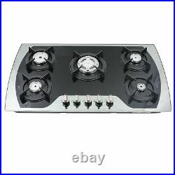 35 5 Burners Gas Stove Built-In Gas Cooktop Stainless Steel Natural Gas Propane