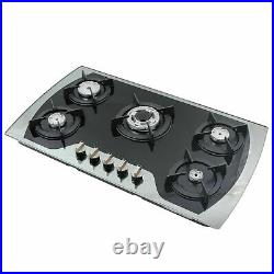 35 5 Burners Gas Stove Built-In Gas Cooktop Stainless Steel Natural Gas Propane