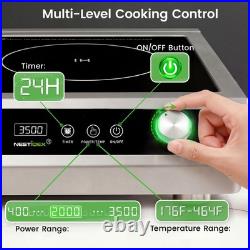 3500W 208V Induction Cooktop Commercial 3 Phase 24h Timer Electric Stove Large