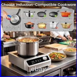 3500W 208V Induction Cooktop Commercial 3 Phase 24h Timer Electric Stove Large