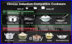 3500W 208V Induction Cooktop Commercial 3 Phase 24h Timer Electric Stove Large