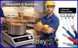 3500W 208V Induction Cooktop Commercial 3 Phase 24h Timer Electric Stove Large
