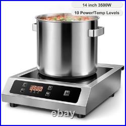 3500W Induction Cooker 14inch Commercial Electric Cooktop High Speed Heating New